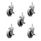Service Caster 4 Inch Thermoplastic Wheel 1-3/8 Inch Grip Ring Stem Caster with Brakes, 5PK SCC-GR05S410-TPRS-SLB-716138-5 - alternate 1
